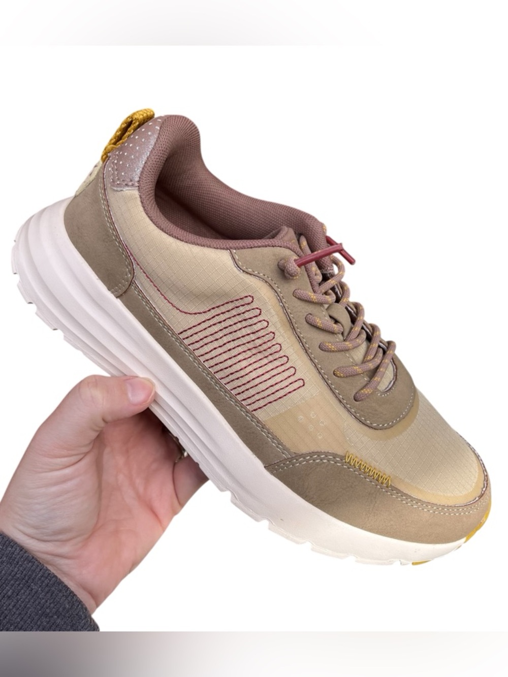 HEY DUDE Women's Sirocco Alta Colorblock Sneakers Size 7 Neutal SlipOn Shoes